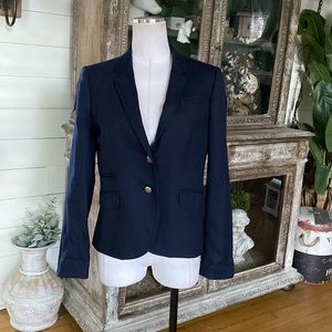 J. CREW WOOL NAVY SCHOOLBOY BLAZER JACKET 10 EXCELLENT